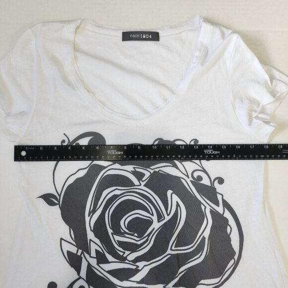 Coin 1804 French Terry Skirt Cardigan T-Shirt‎ 3 Piece Set L Grey Rose Graphic - Picture 8 of 12